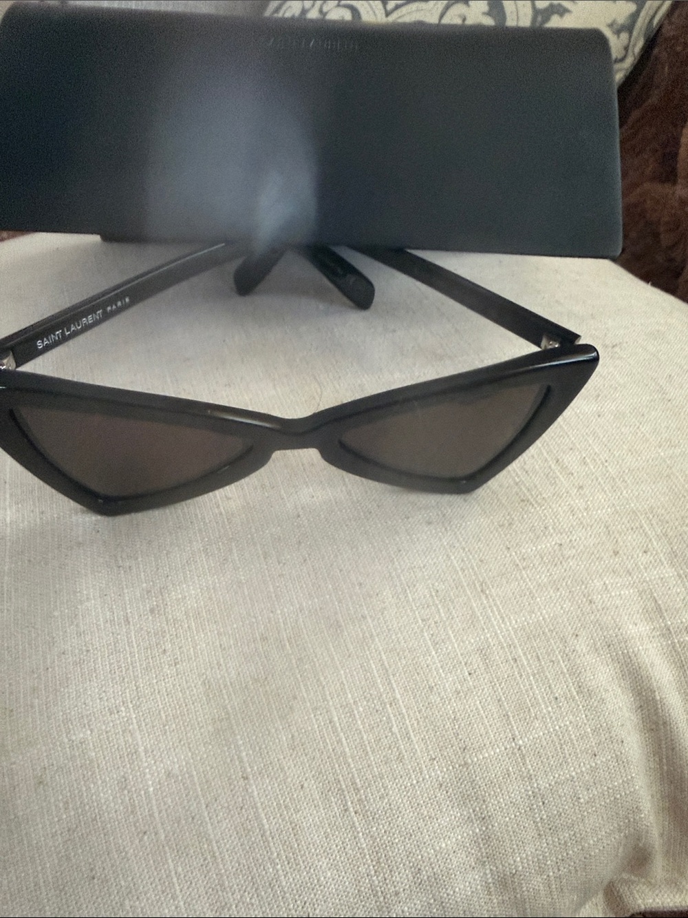 Saint Laurent Black Slim Cat-Eye Sunglasses